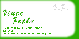 vince petke business card